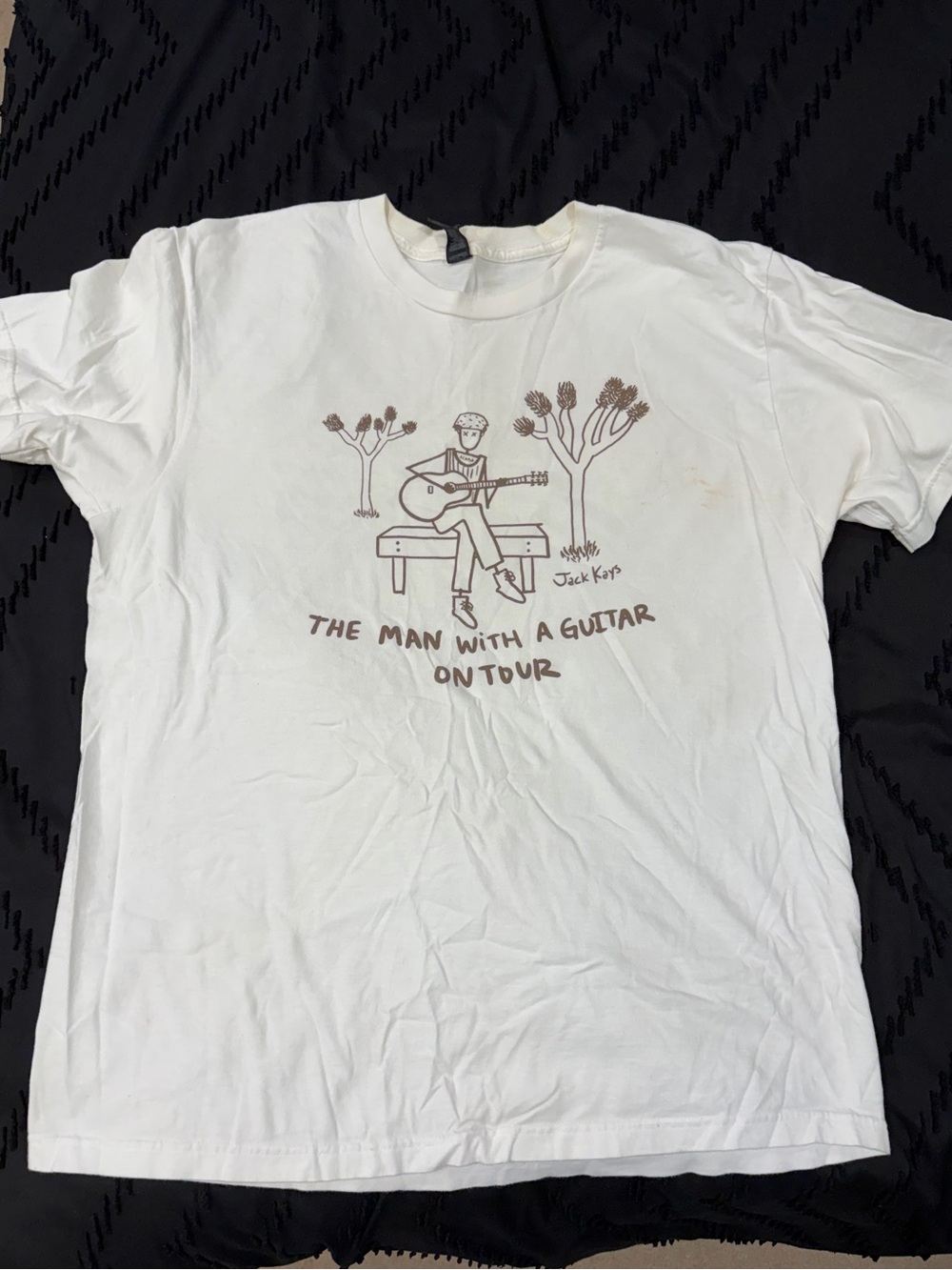 Jack Kays White "The Man With A Guitar On Tour" Graphic Tee